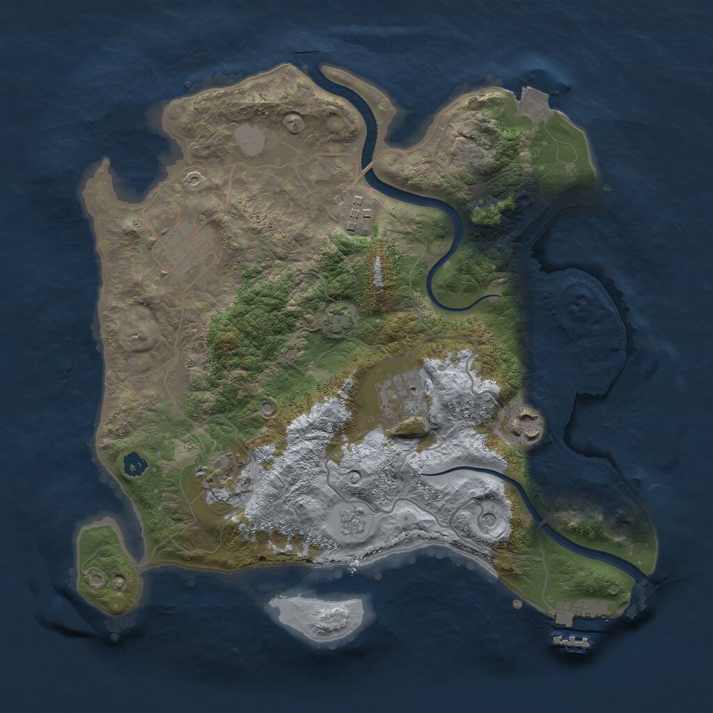 Rust Map: Procedural Map, Size: 3000, Seed: 16832109, 10 Monuments