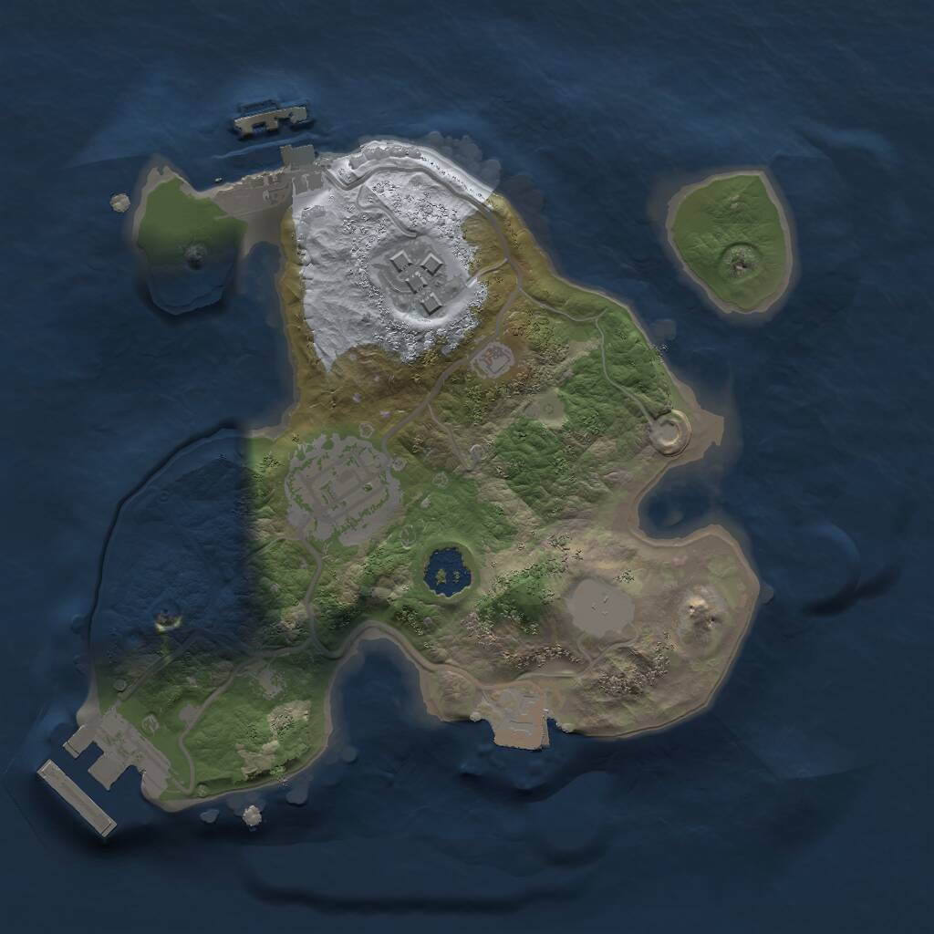 Rust Map: Procedural Map, Size: 2000, Seed: 105073890, 5 Monuments