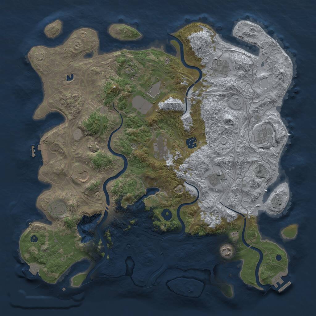 Rust Map: Procedural Map, Size: 4250, Seed: 534719736, 17 Monuments
