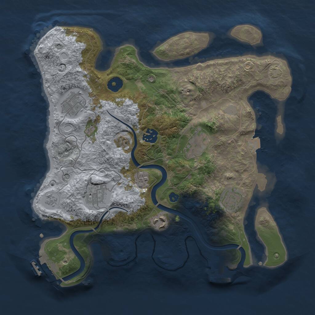 Rust Map: Procedural Map, Size: 3200, Seed: 13000, 13 Monuments