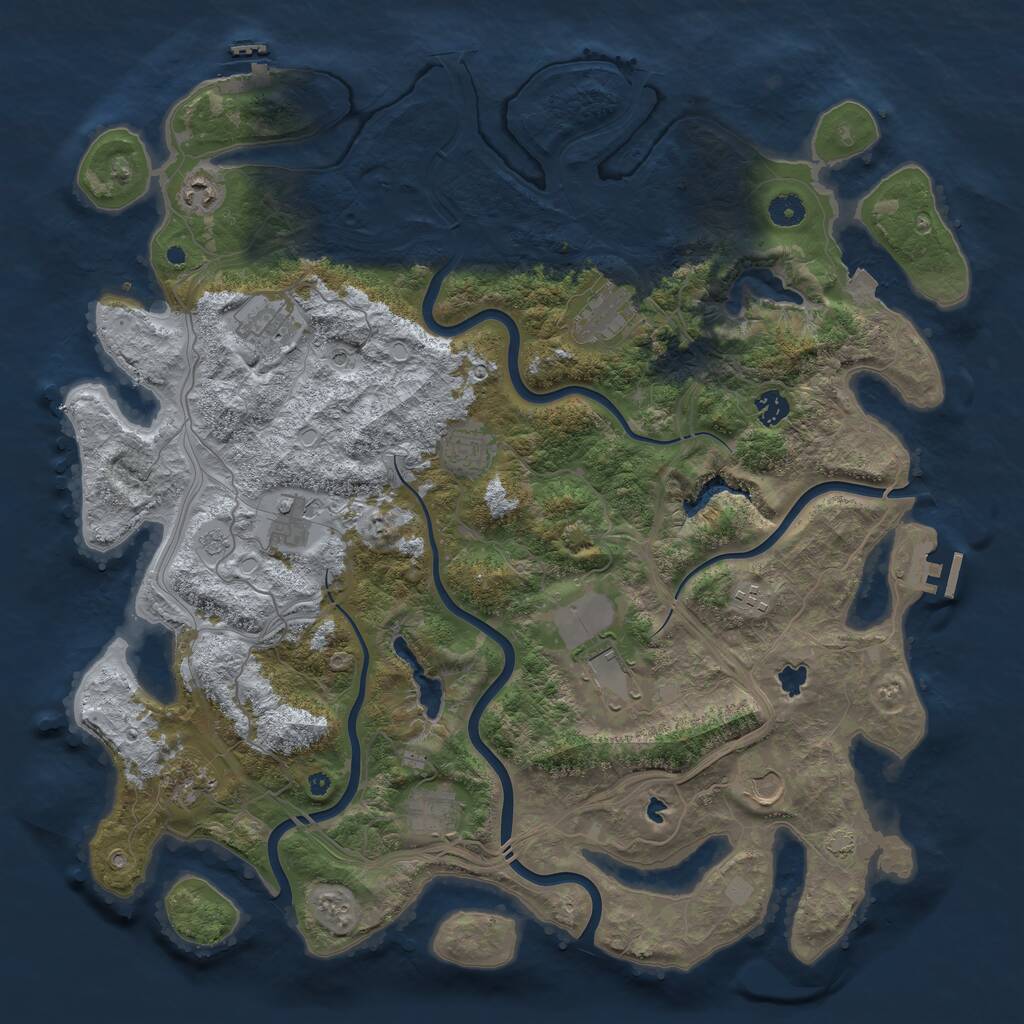 Rust Map: Procedural Map, Size: 4500, Seed: 254228711, 17 Monuments