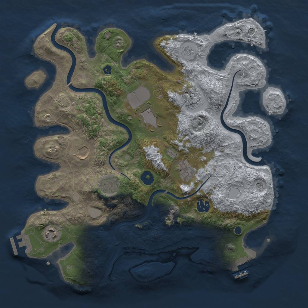 Rust Map: Procedural Map, Size: 3500, Seed: 42244, 14 Monuments