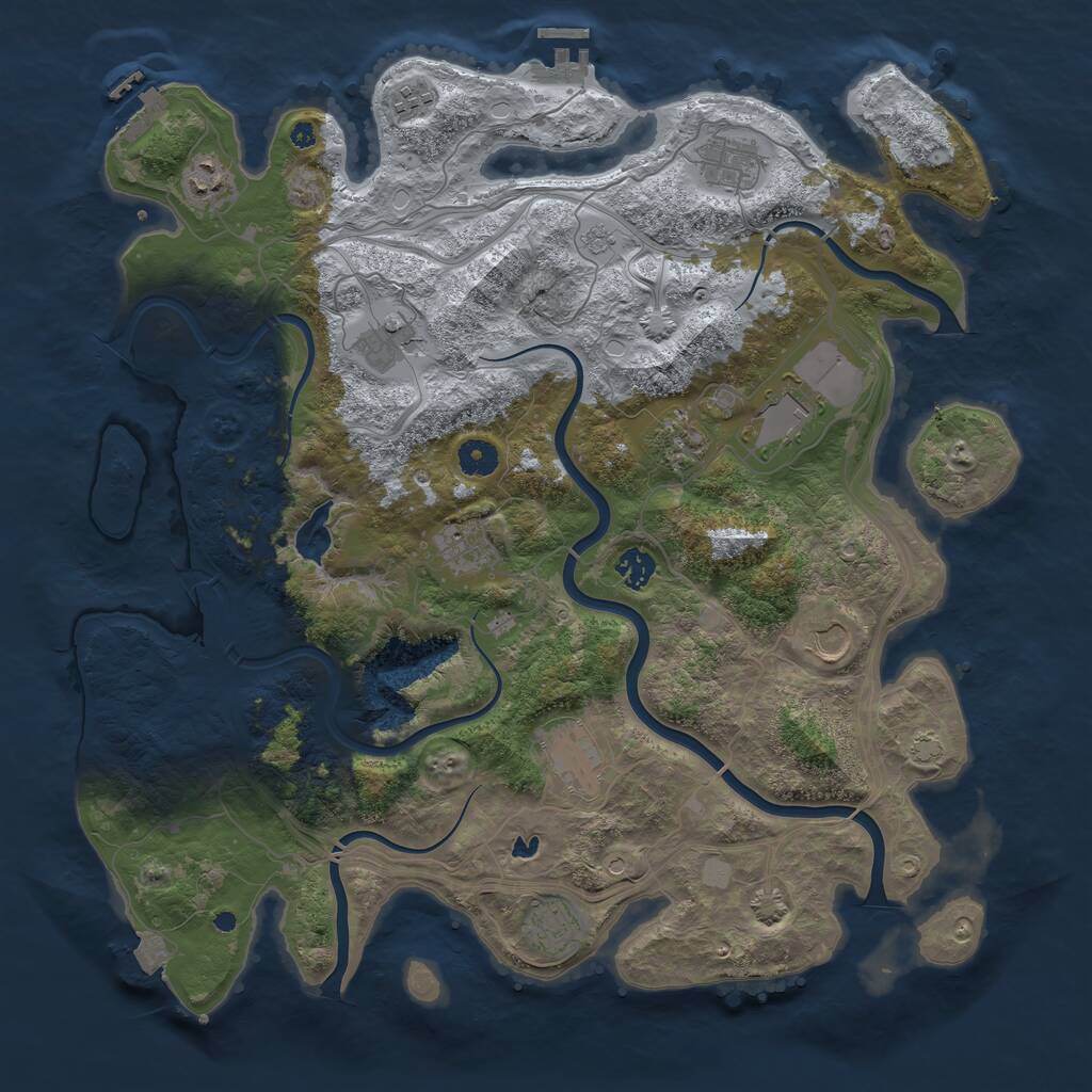 Rust Map: Procedural Map, Size: 4250, Seed: 256461479, 17 Monuments