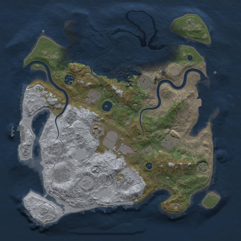 Rust Map: Procedural Map, Size: 3600, Seed: 779949, 15 Monuments