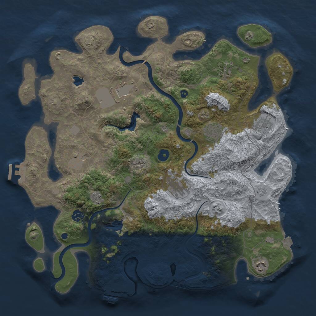 Rust Map: Procedural Map, Size: 4000, Seed: 1889033454, 15 Monuments