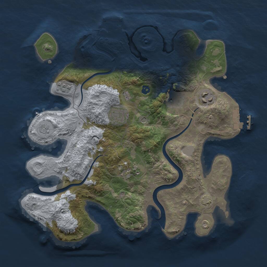 Rust Map: Procedural Map, Size: 3000, Seed: 7814296, 11 Monuments