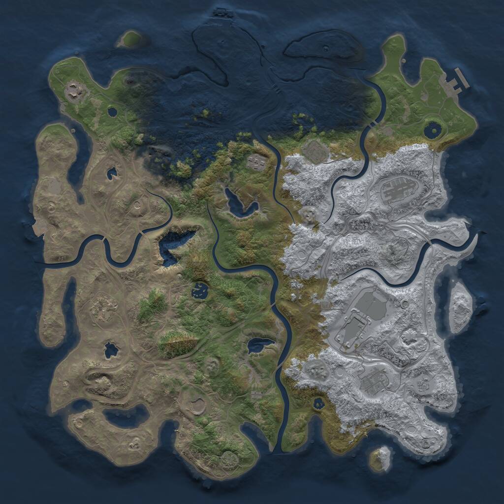 Rust Map: Procedural Map, Size: 4500, Seed: 451471622, 16 Monuments
