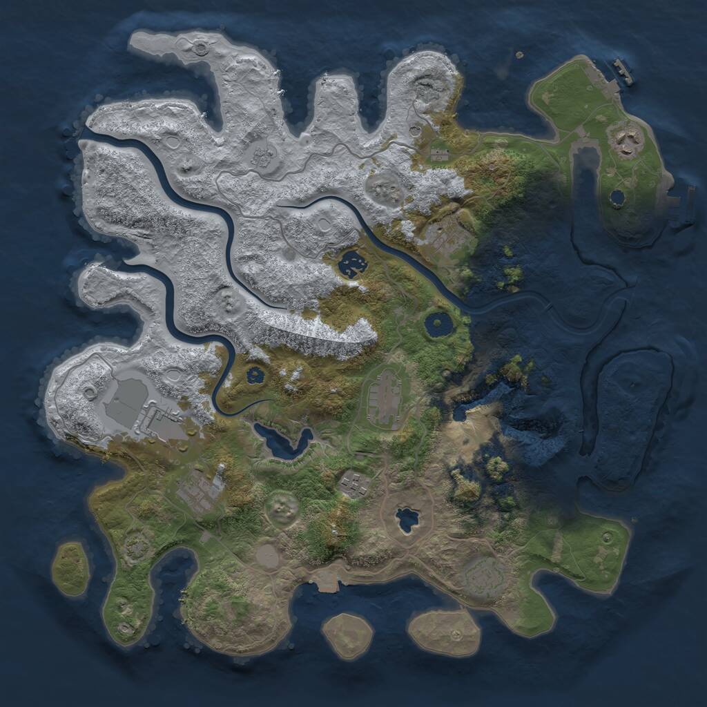 Rust Map: Procedural Map, Size: 4000, Seed: 1202119223, 14 Monuments