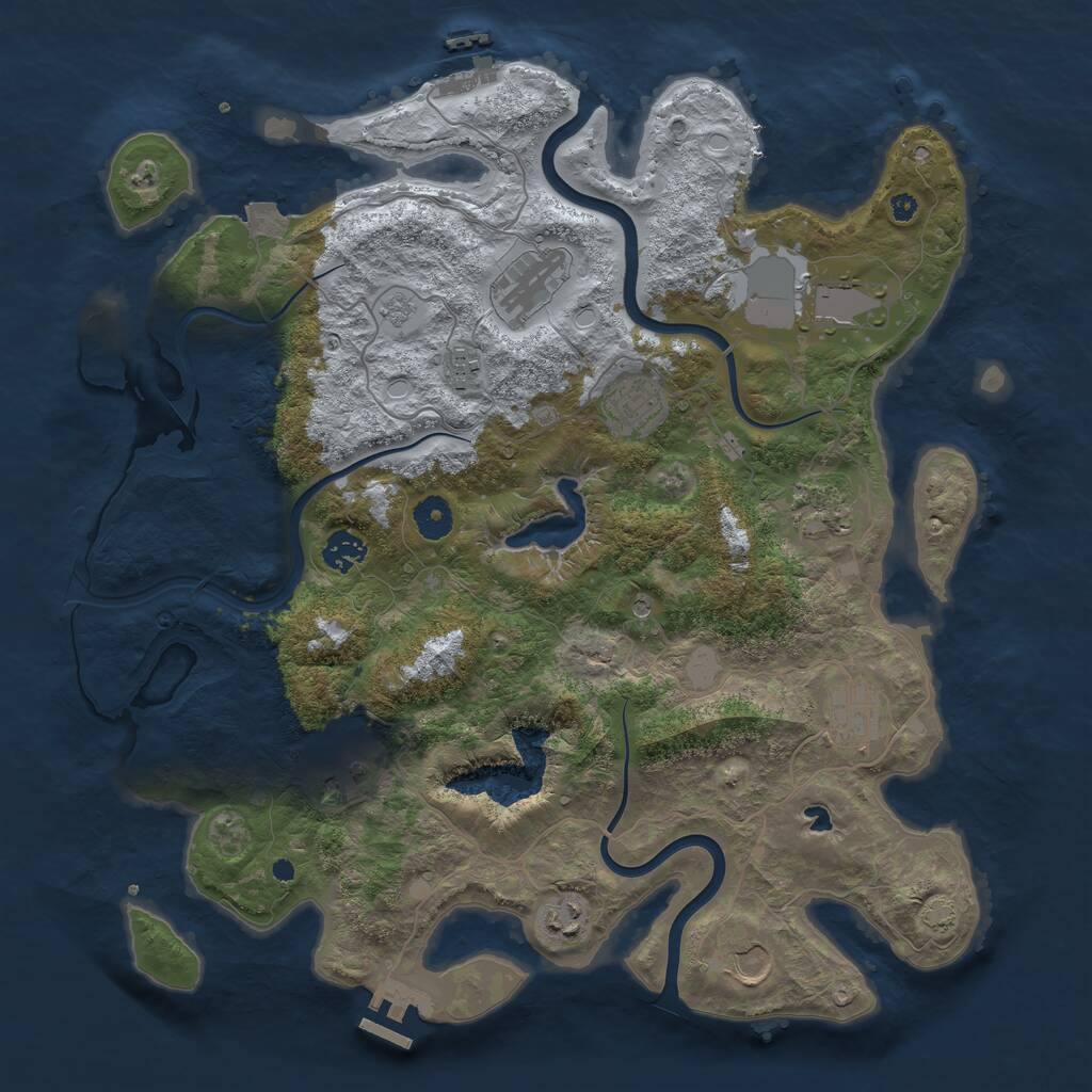 Rust Map: Procedural Map, Size: 4000, Seed: 979598745, 16 Monuments