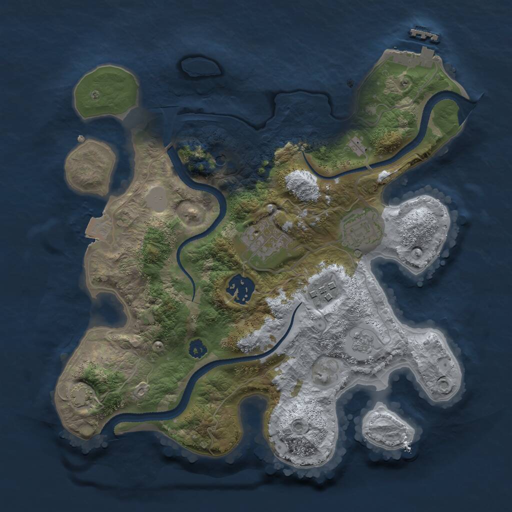 Rust Map: Procedural Map, Size: 2800, Seed: 91116176, 9 Monuments