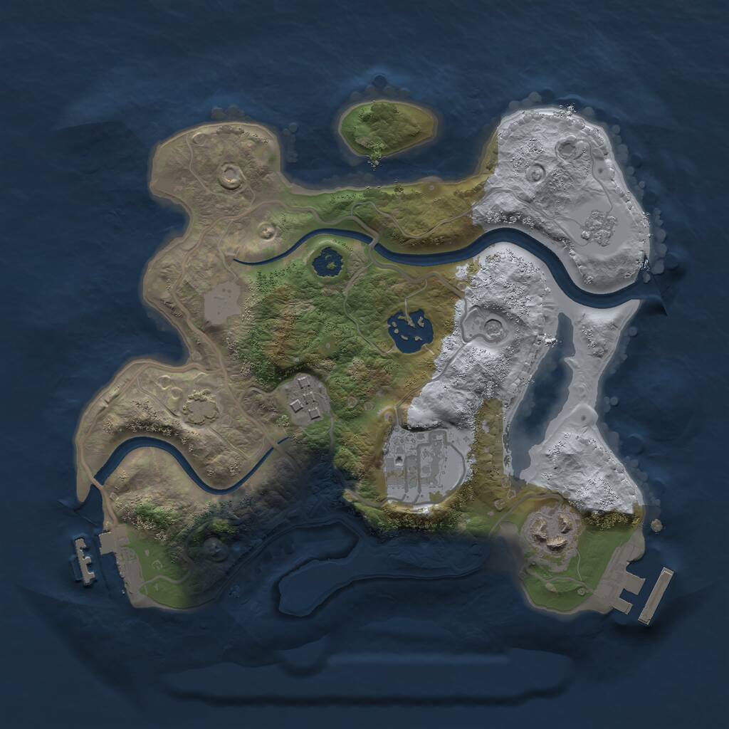 Rust Map: Procedural Map, Size: 2500, Seed: 534719736, 10 Monuments