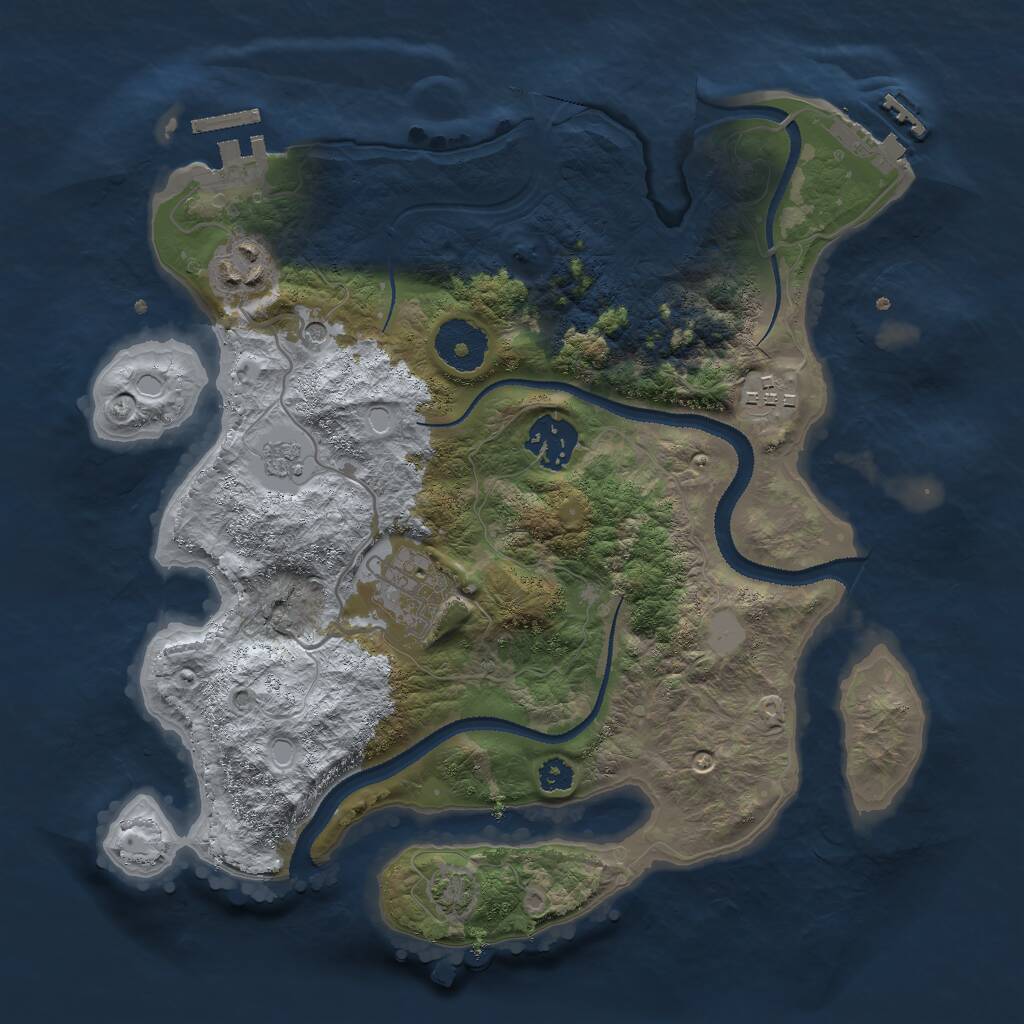 Rust Map: Procedural Map, Size: 3000, Seed: 3151234, 10 Monuments