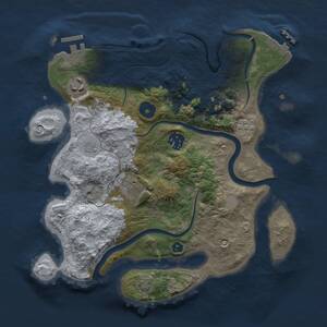 Thumbnail Rust Map: Procedural Map, Size: 3000, Seed: 3151234, 10 Monuments