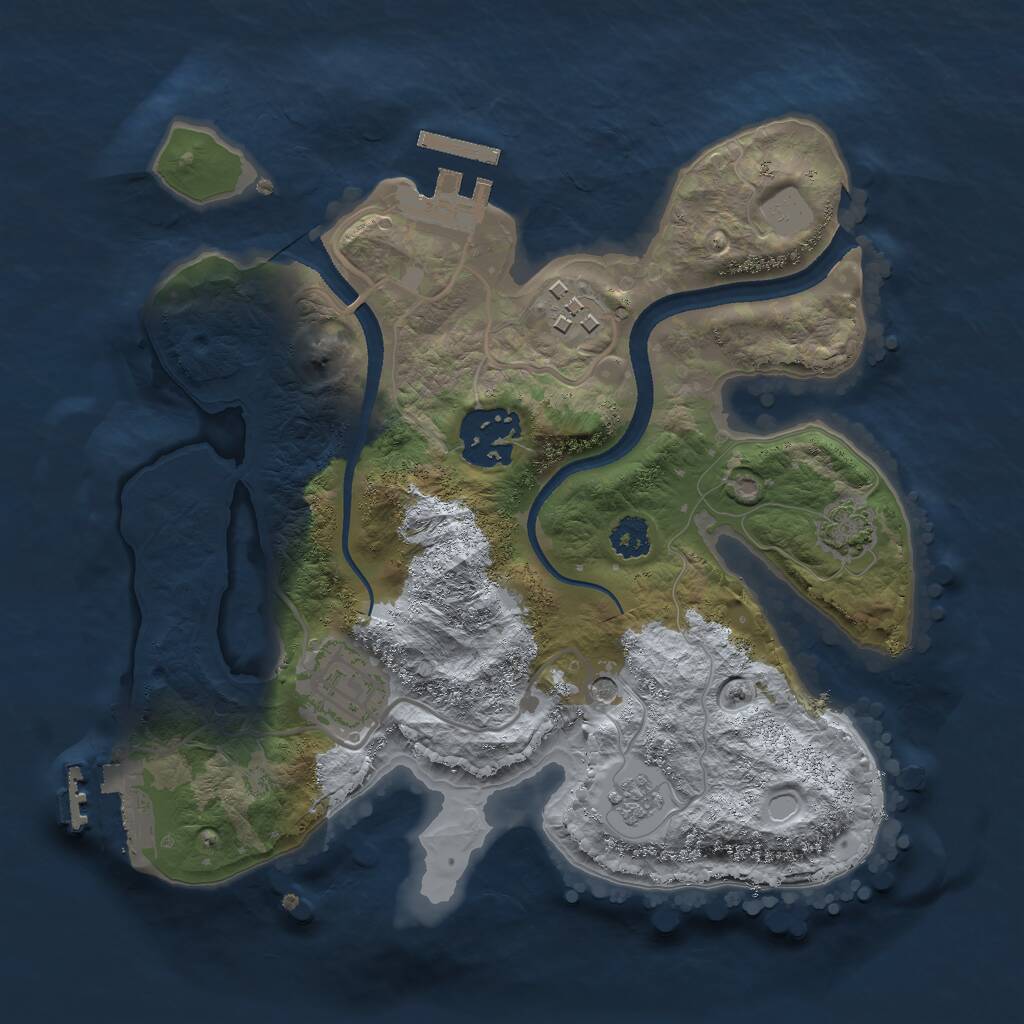 Rust Map: Procedural Map, Size: 2500, Seed: 2025092815, 9 Monuments