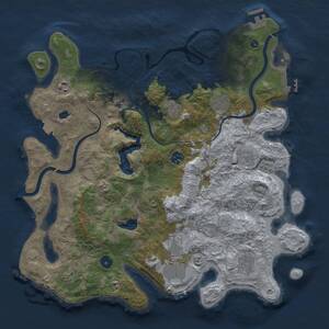 Thumbnail Rust Map: Procedural Map, Size: 4000, Seed: 998444280, 15 Monuments