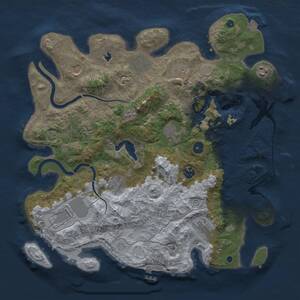 Thumbnail Rust Map: Procedural Map, Size: 4000, Seed: 360432953, 17 Monuments