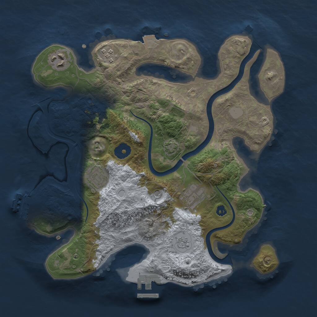Rust Map: Procedural Map, Size: 3000, Seed: 1907031377, 10 Monuments