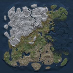 Thumbnail Rust Map: Procedural Map, Size: 5000, Seed: 33434, 17 Monuments