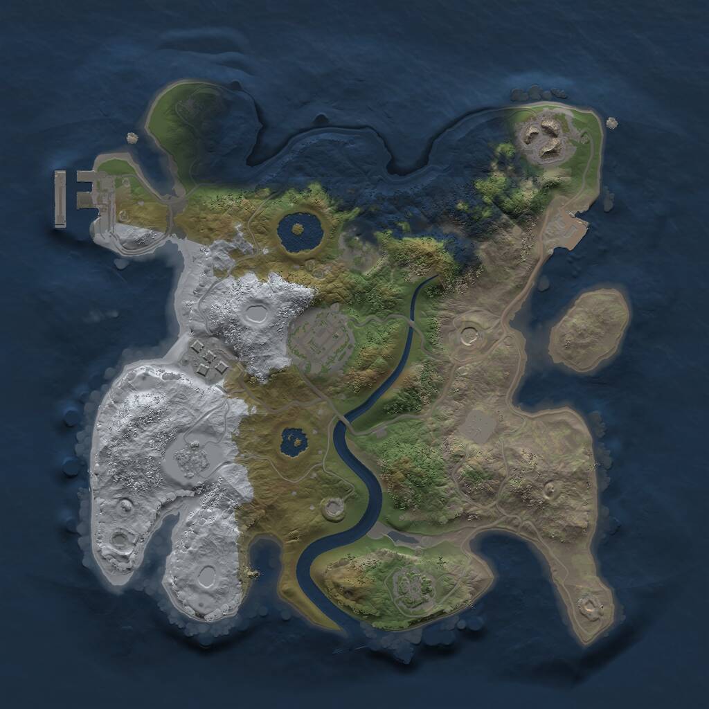 Rust Map: Procedural Map, Size: 2500, Seed: 13421311, 8 Monuments