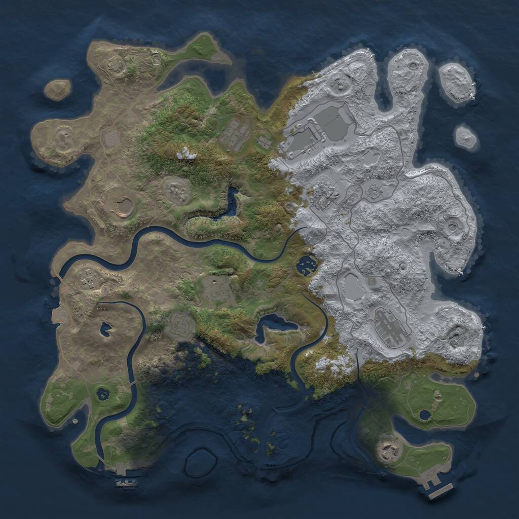 Rust Map: Procedural Map, Size: 4000, Seed: 941806454, 16 Monuments