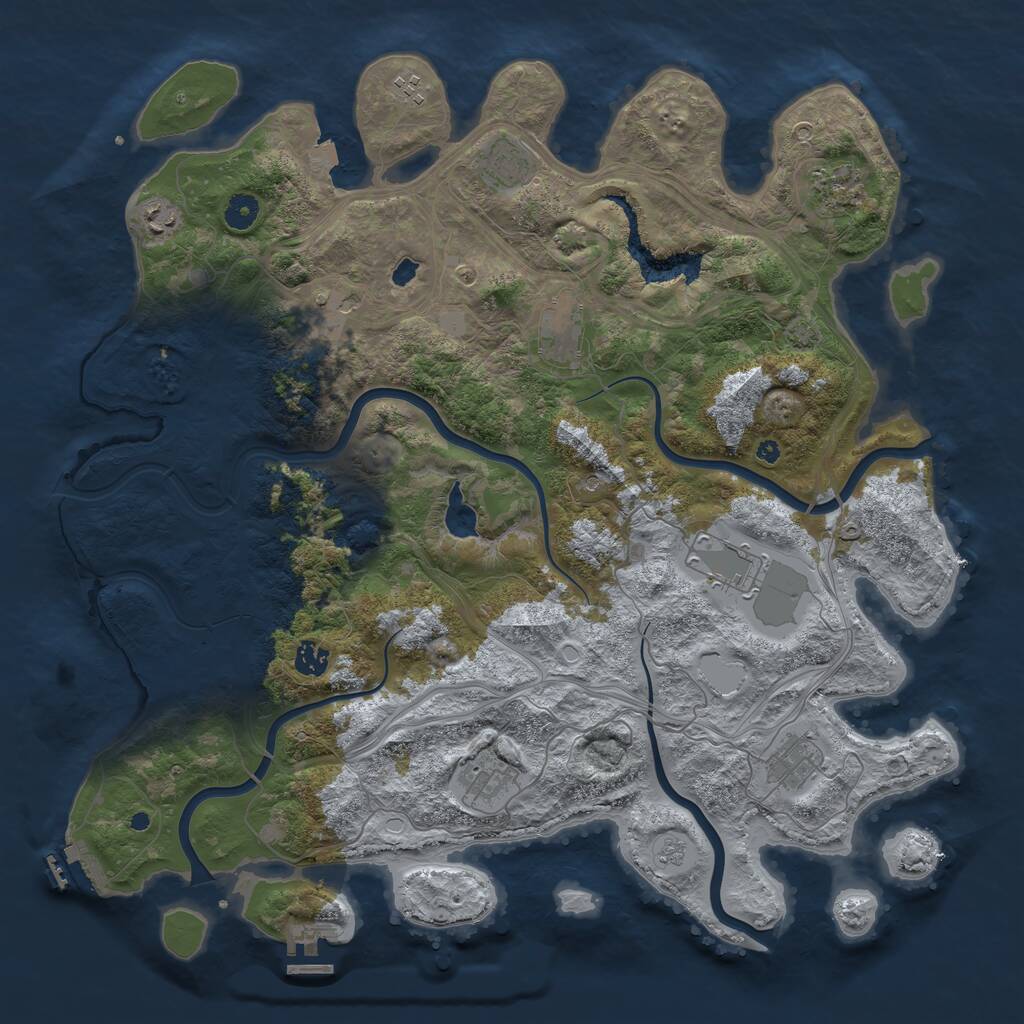 Rust Map: Procedural Map, Size: 4445, Seed: 481981, 16 Monuments