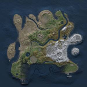 Thumbnail Rust Map: Procedural Map, Size: 3000, Seed: 7120834, 11 Monuments