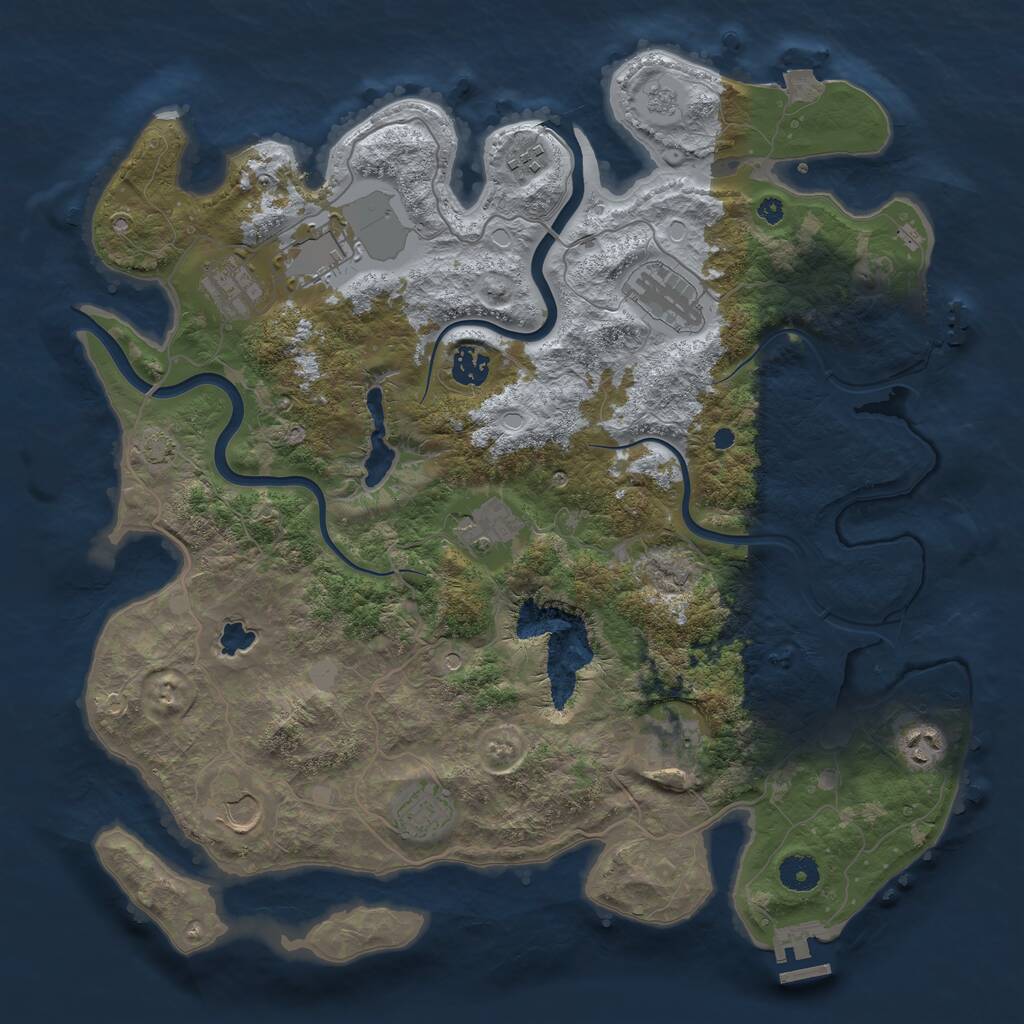 Rust Map: Procedural Map, Size: 4000, Seed: 8180, 16 Monuments