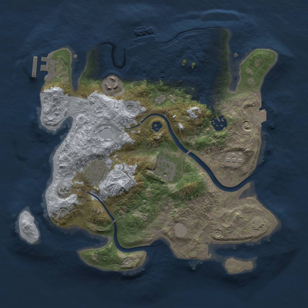 Rust Map: Procedural Map, Size: 3000, Seed: 34514317, 10 Monuments