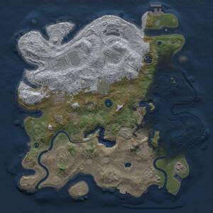 Thumbnail Rust Map: Procedural Map, Size: 4000, Seed: 917446737, 15 Monuments
