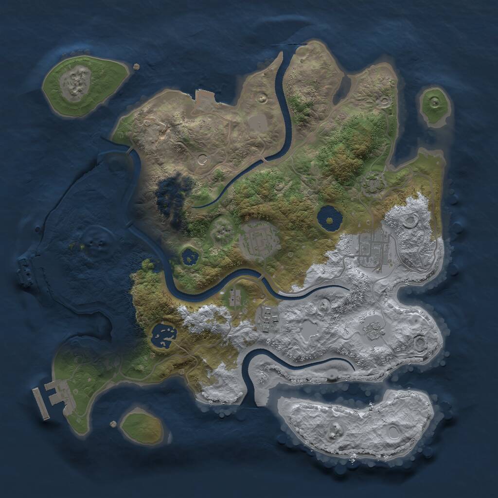 Rust Map: Procedural Map, Size: 3000, Seed: 19484, 10 Monuments