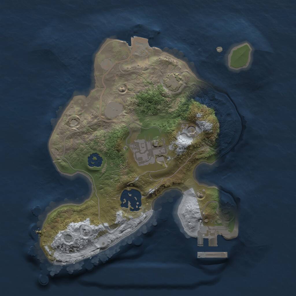 Rust Map: Procedural Map, Size: 2000, Seed: 6735, 6 Monuments