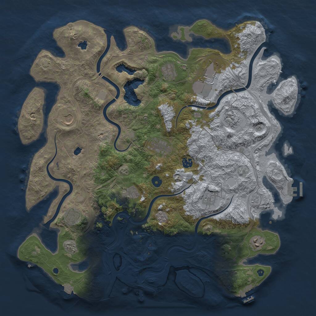 Rust Map: Procedural Map, Size: 4500, Seed: 1745855868, 17 Monuments