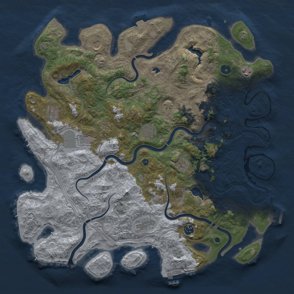 Rust Map: Procedural Map, Size: 4500, Seed: 7598542, 17 Monuments