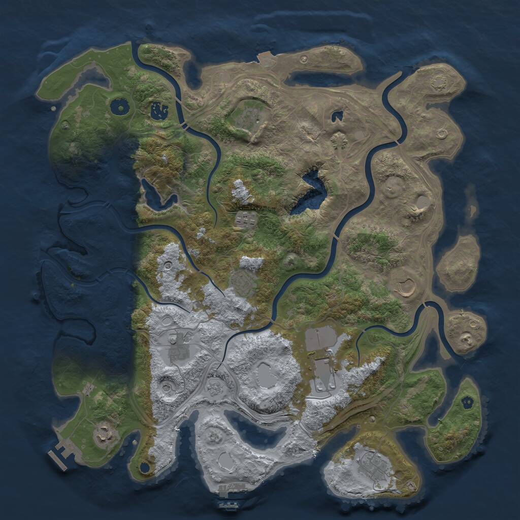 Rust Map: Procedural Map, Size: 4250, Seed: 2015968152, 15 Monuments