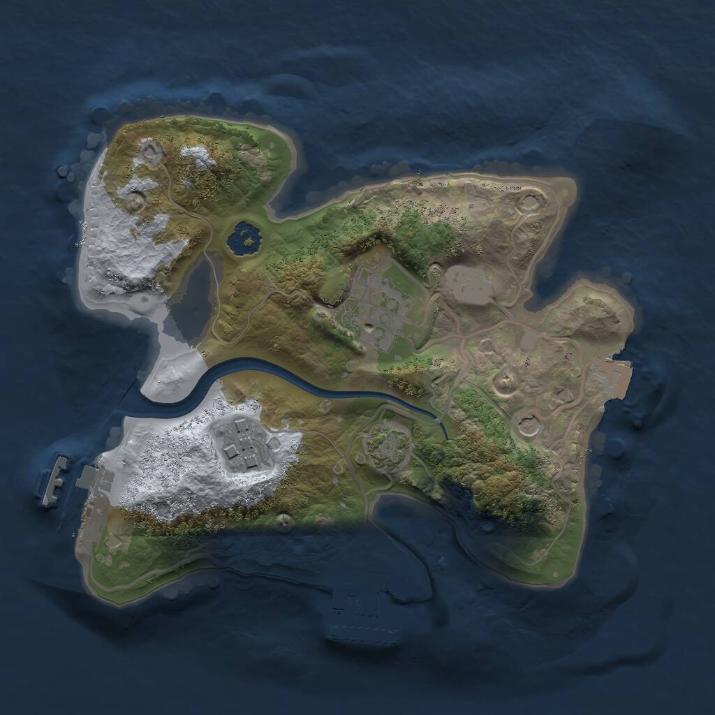 Rust Map: Procedural Map, Size: 2150, Seed: 704194274, 7 Monuments