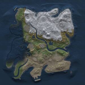 Thumbnail Rust Map: Procedural Map, Size: 3000, Seed: 1756, 12 Monuments