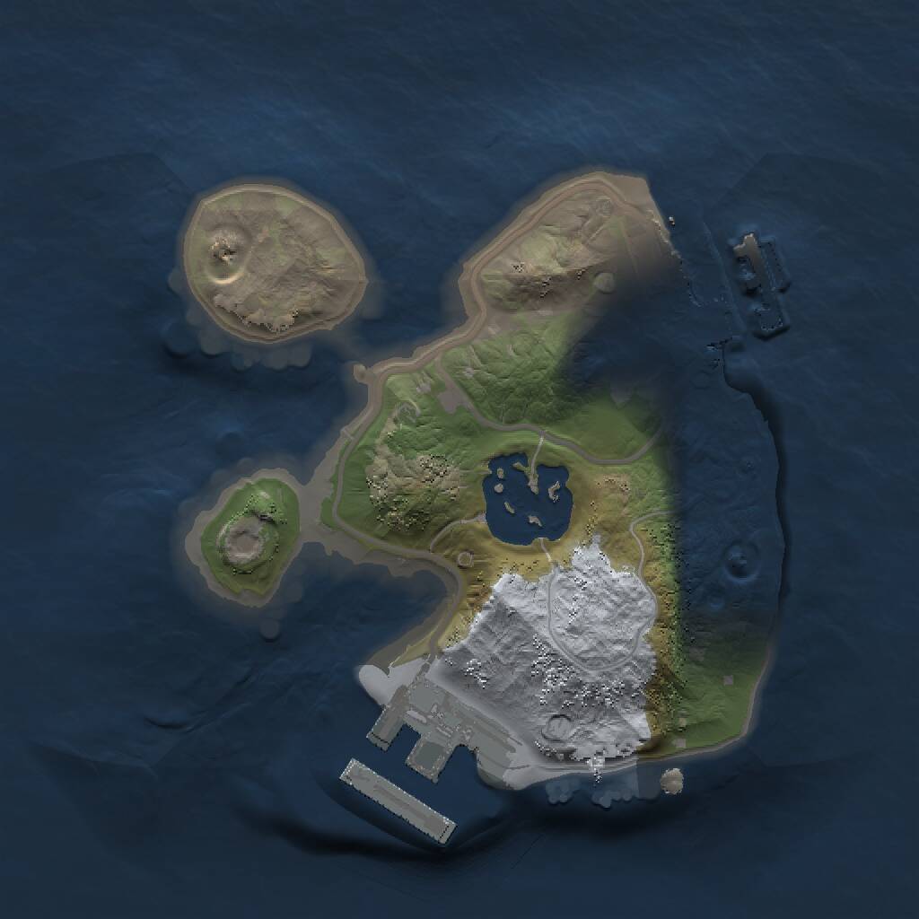 Rust Map: Procedural Map, Size: 1500, Seed: 1041698466, 4 Monuments