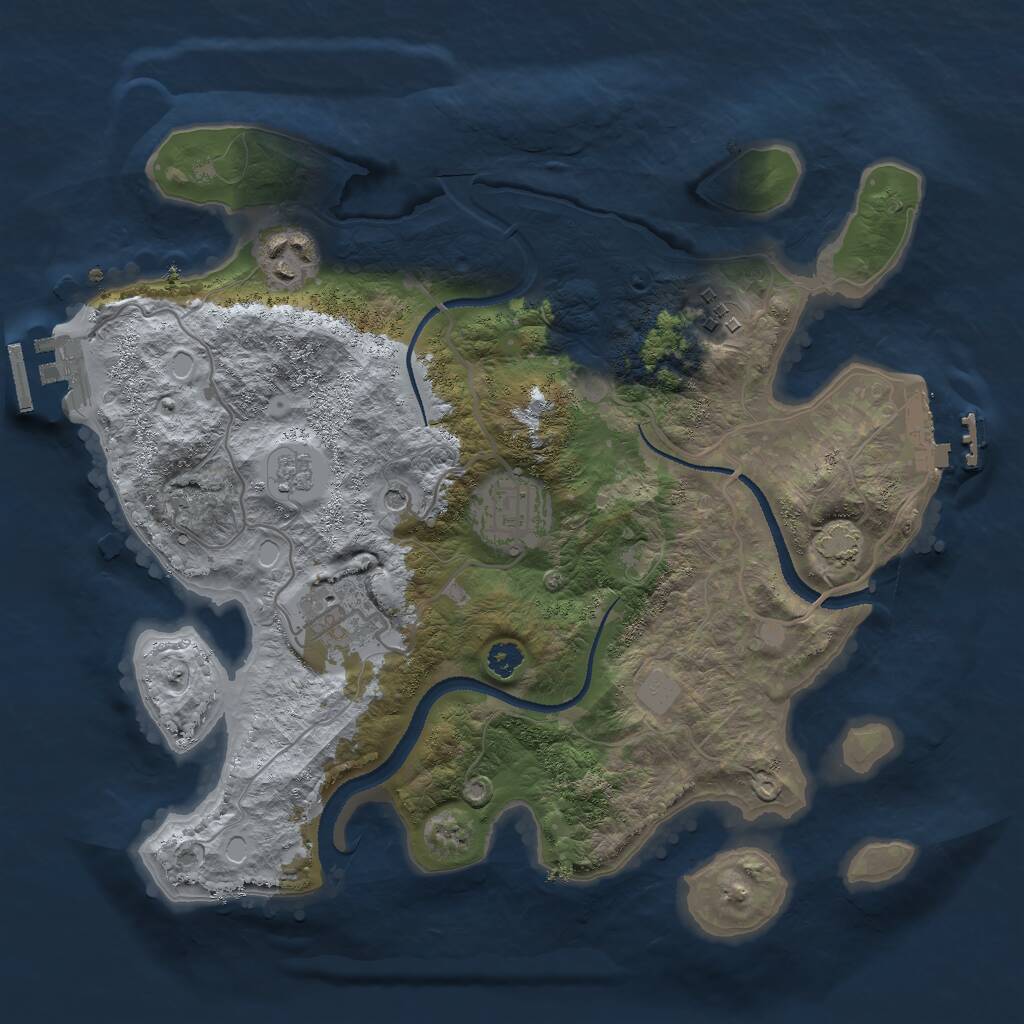 Rust Map: Procedural Map, Size: 3000, Seed: 29450, 10 Monuments