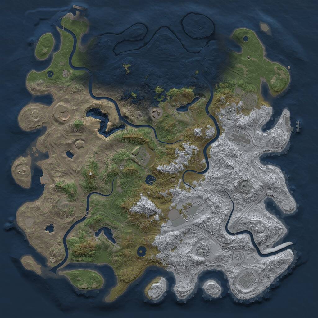 Rust Map: Procedural Map, Size: 4750, Seed: 1576539005, 16 Monuments