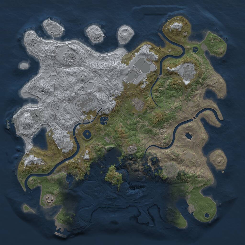 Rust Map: Procedural Map, Size: 4250, Seed: 342535497, 16 Monuments