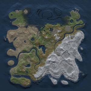 Thumbnail Rust Map: Procedural Map, Size: 4000, Seed: 1491682122, 15 Monuments