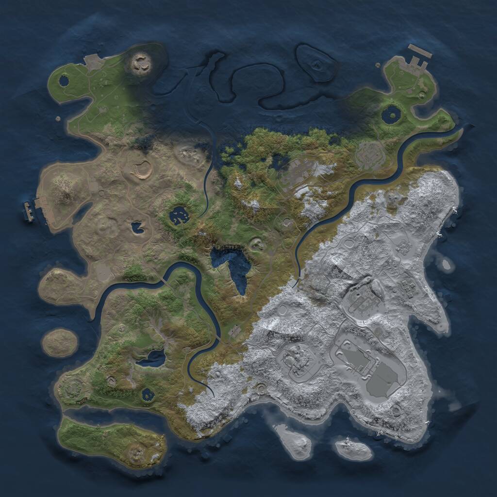 Rust Map: Procedural Map, Size: 4000, Seed: 1491682122, 15 Monuments