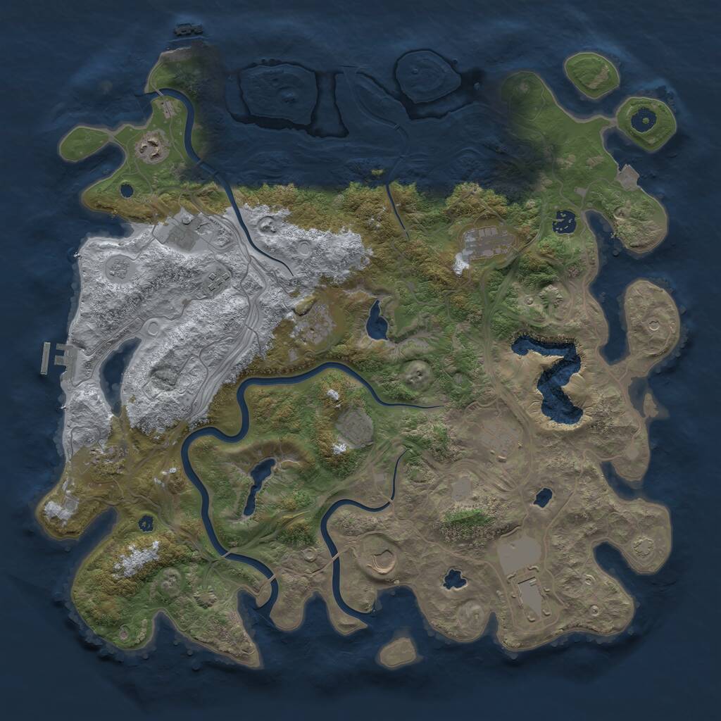 Rust Map: Procedural Map, Size: 4500, Seed: 52181252, 17 Monuments