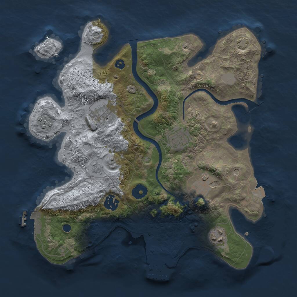 Rust Map: Procedural Map, Size: 3000, Seed: 771672884, 12 Monuments