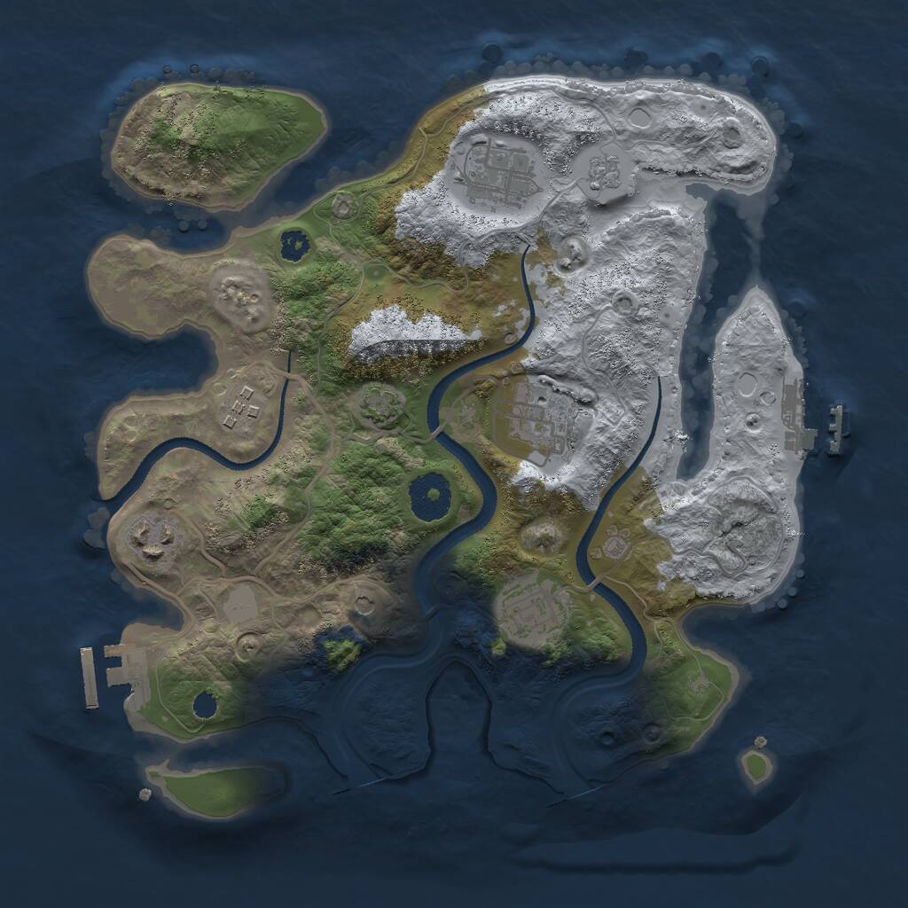 Rust Map: Procedural Map, Size: 3000, Seed: 26551, 11 Monuments