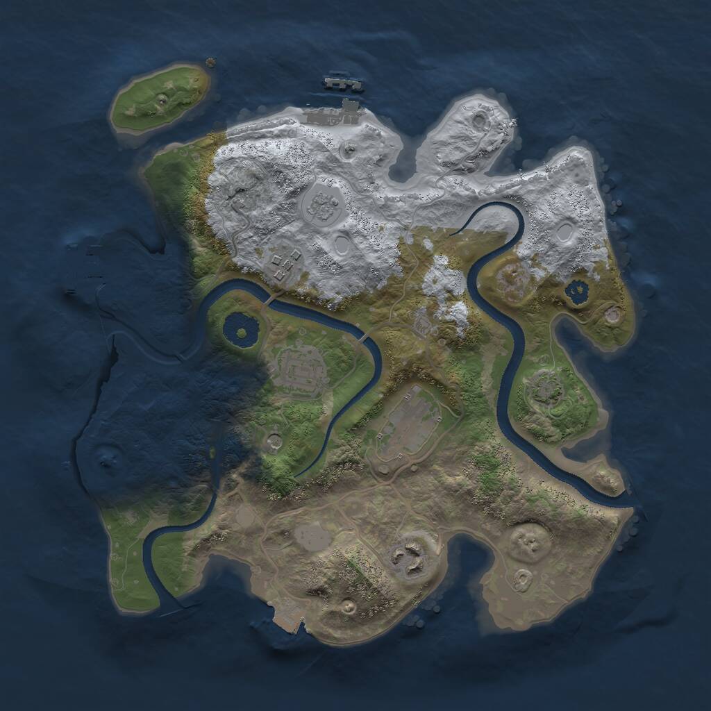 Rust Map: Procedural Map, Size: 3000, Seed: 214599010, 10 Monuments
