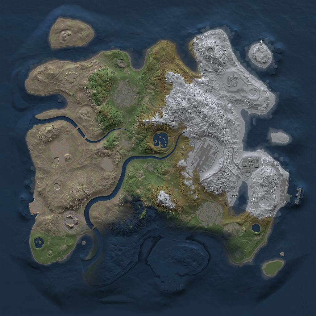 Rust Map: Procedural Map, Size: 3000, Seed: 74367, 13 Monuments