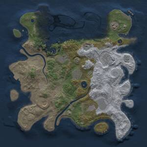 Thumbnail Rust Map: Procedural Map, Size: 3500, Seed: 986891207, 14 Monuments