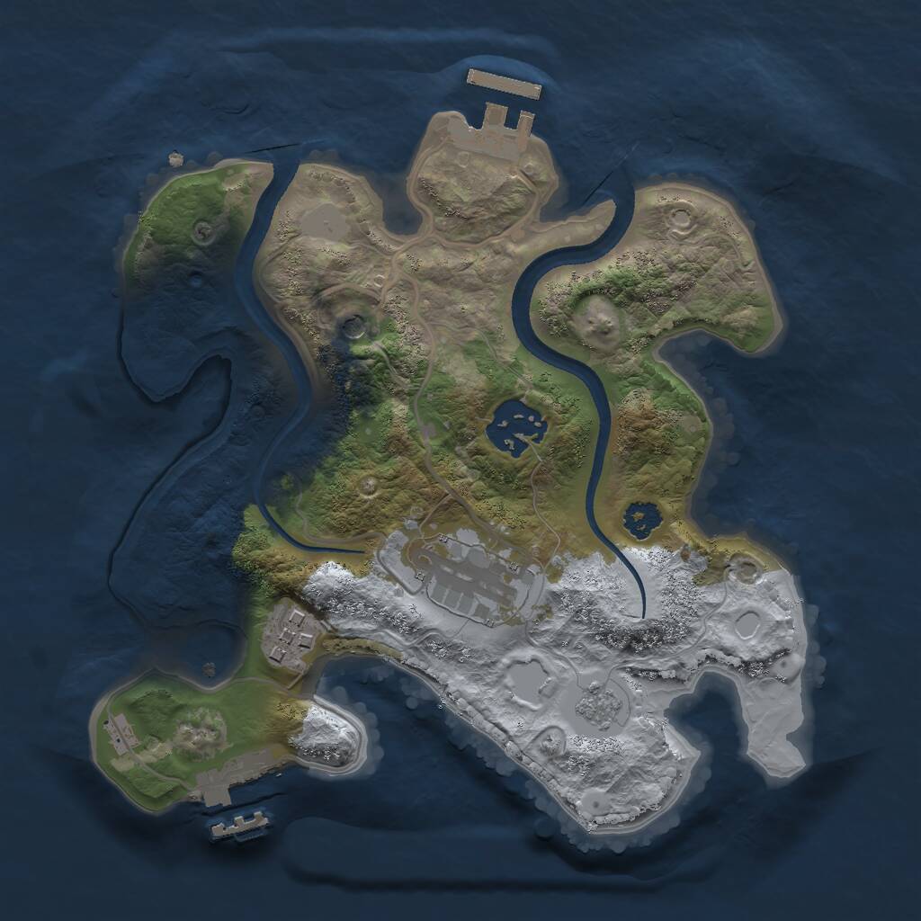 Rust Map: Procedural Map, Size: 2500, Seed: 15185896, 8 Monuments