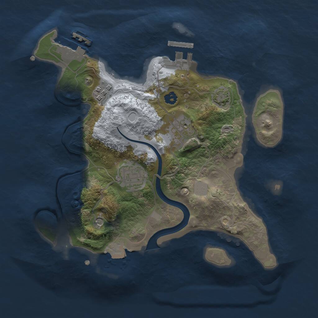 Rust Map: Procedural Map, Size: 2500, Seed: 375819936, 8 Monuments